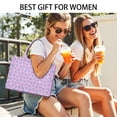 thumbnail image 5 of Large Capacity Tote Bag,Light Purple Cartoon Unicorn Heart Pattern Handbag Fashion Luxury Tote Bag,15.7"x13"x 5.1" Inches,Laptop Compatible, 5 of 6