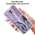 thumbnail image 3 of Coolpad Legacy Brisa Case, Rosebono Hybrid Bling Glitter Sparkle Epoxy Graphic Marble Colorful Silicone Skin Cover Armor Case for Coolpad Legacy Brisa (Purple), 3 of 5