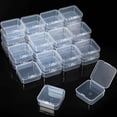 thumbnail image 1 of 36 Pieces Small Clear Plastic Beads Storage Containers Box with Hinged Lid, Storage Case of Small Items, Crafts, Jewelry, Hardware (2.12 x 2.12 x 0.79 Inches), 1 of 7