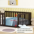 thumbnail image 5 of Bellemave Twin Size Floor Bed with Fence and Door, Wood Montessori Bed Frame, Floor Bed Frame, Slats Not Included (Twin,Walnut), 5 of 12
