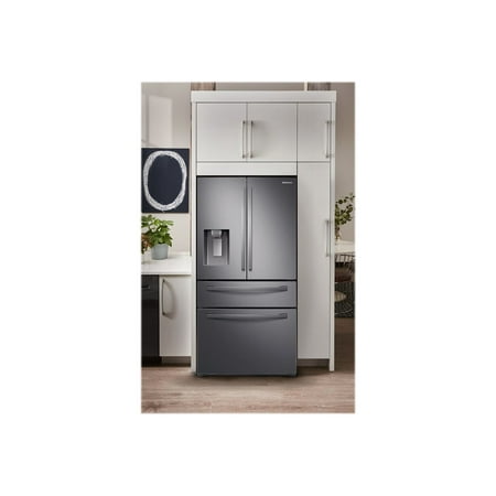 Samsung - 28  cu. ft. 4-Door French Door Refrigerator with FlexZone Drawer - Black stainless steel