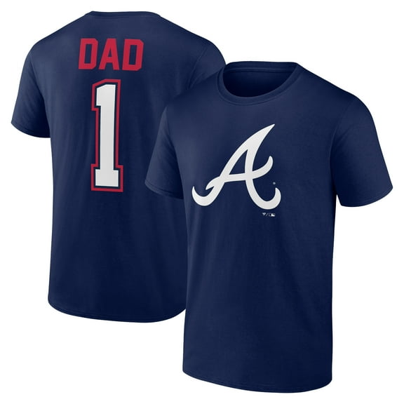 Men's Navy Atlanta Braves Father's Day #1 Dad T-Shirt
