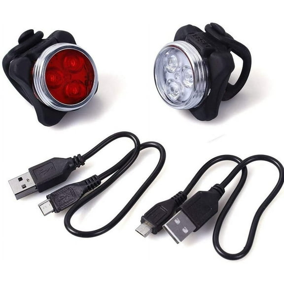 USB Rechargeable Bike Light Set LED Light 650mah 2 Light Mode Front Bike Lights for Night Riding Light Bike Lights Lights for A Bike Cycling Rear Light Bike Reflectors And Lights Airplane Stroller for
