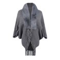 thumbnail image 4 of Manteau d'Extérieur pour Femmes Style Automne et Hiver avec Cape à Franges Tricotée de Couleur Unie à la Mode, 4 of 4