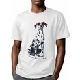 thumbnail image 6 of Dalmatian Dog Men's T Shirts Love Sunglasses T-Shirt for Men Animal Crew Neck Tees Cotton Tops, White, S, 6 of 7