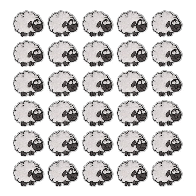 30 parches de tela bordados para planchar o coser en forma de oveja, apliques para ropa, chaquetas, chalecos, sombreros y bolsos