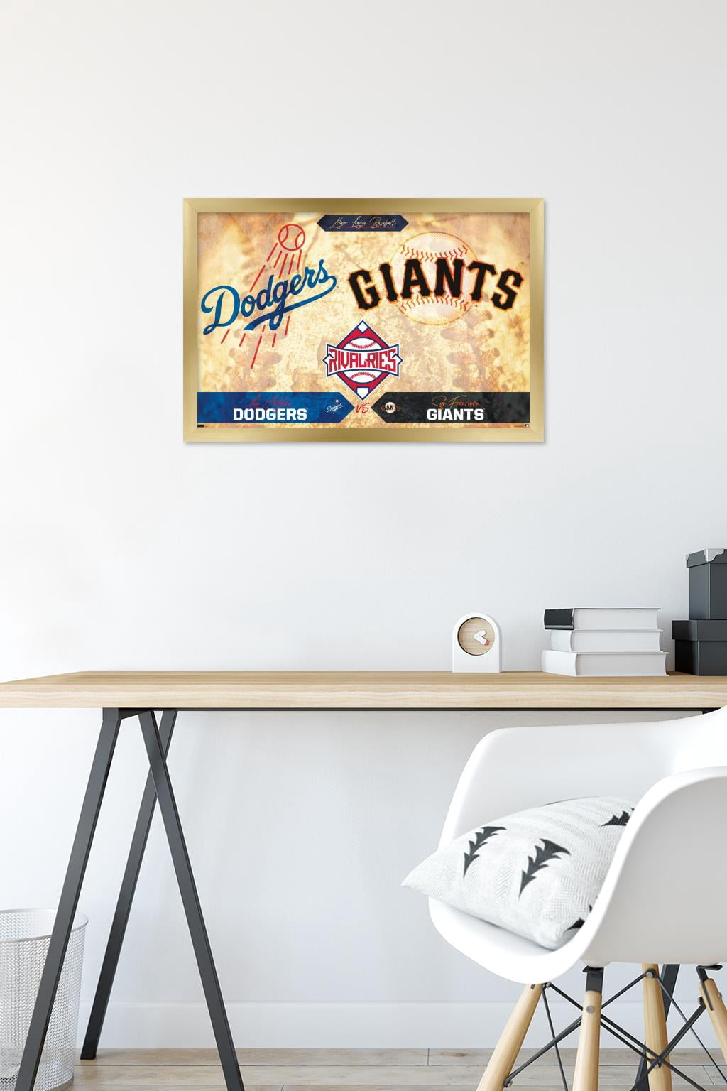 MLB Rivalries - Los Angeles Dodgers vs San Francisco Giants Wall Poster, 14.725" x 22.375" Framed