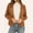 Coffee, variant on Womens Bomber Biker Moto Jackets Casual Zipper Up Lapel Cropped Coat Lightweight Regular Fit Outerwear
