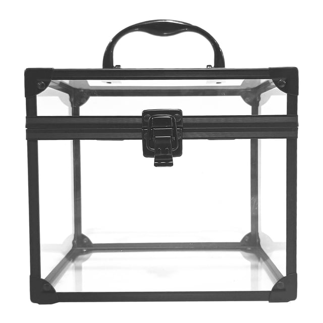 Caja de maquillaje, organizador de aleación de aluminio, caja de almacenamiento de cosméticos, organizador de cosméticos para viajes, accesorios para L