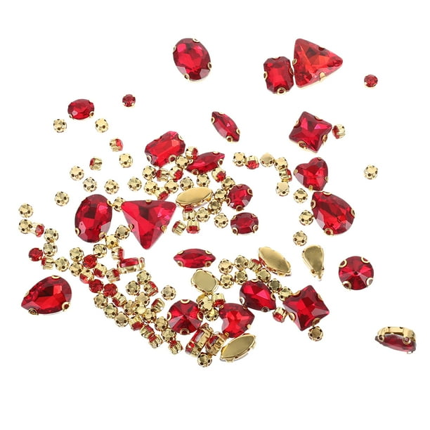 GOOHOCHY 130 piezas de diamantes de imitación para coser, multiusos, para bricolaje, materiales decorativos de vidrio para bricolaje
