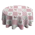 thumbnail image 4 of Pioneer Flower Floral Print Pattern Round Tablecloth 60"x60",Wrinkle Wipeable Table Cloth for Kitchen Dining Room Picnic Patio Party, 4 of 6