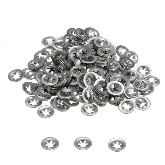 200 Pack Internal Tooth Star Lock Washers M3 Quick Speed Locking Washers, 304 Stainless Steel Starlock Push Nuts