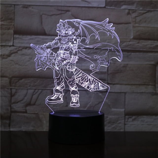 Luz nocturna LED 3D Final Fantasy Cloud Strife para niños