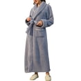 thumbnail image 5 of Robes For Men Mens Robes For Summer Robes Mens Thickened, Couple, Autumn/Winter, Plus Size Bath Blue Bathrobe, 5 of 6