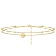 thumbnail image 1 of Heart Initial Beach Ankle Bracelets For Women Handmade Layered Letter Jewelry, 1 of 1