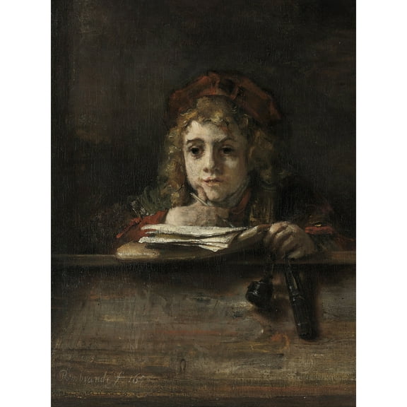 Rembrandt Titus At His Desk Extra Large Art Print Wall Mural Poster Premium XL