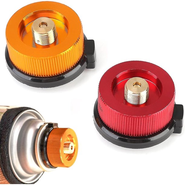 2 adaptadores para botellas de gas, conector para estufa de camping, boquilla de gas, adaptador de recarga, conector de cartucho de butano a cartucho de gas de tornillo (amarillo A