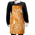 thumbnail image 1 of Japanese Kids Apron, Oriental Floral Japanese Style Flying Birds Pastel Colored Spring Pattern, Boys Girls Apron Bib with Adjustable Ties for Cooking Baking Painting, Marigold White, by Ambesonne, 1 of 2