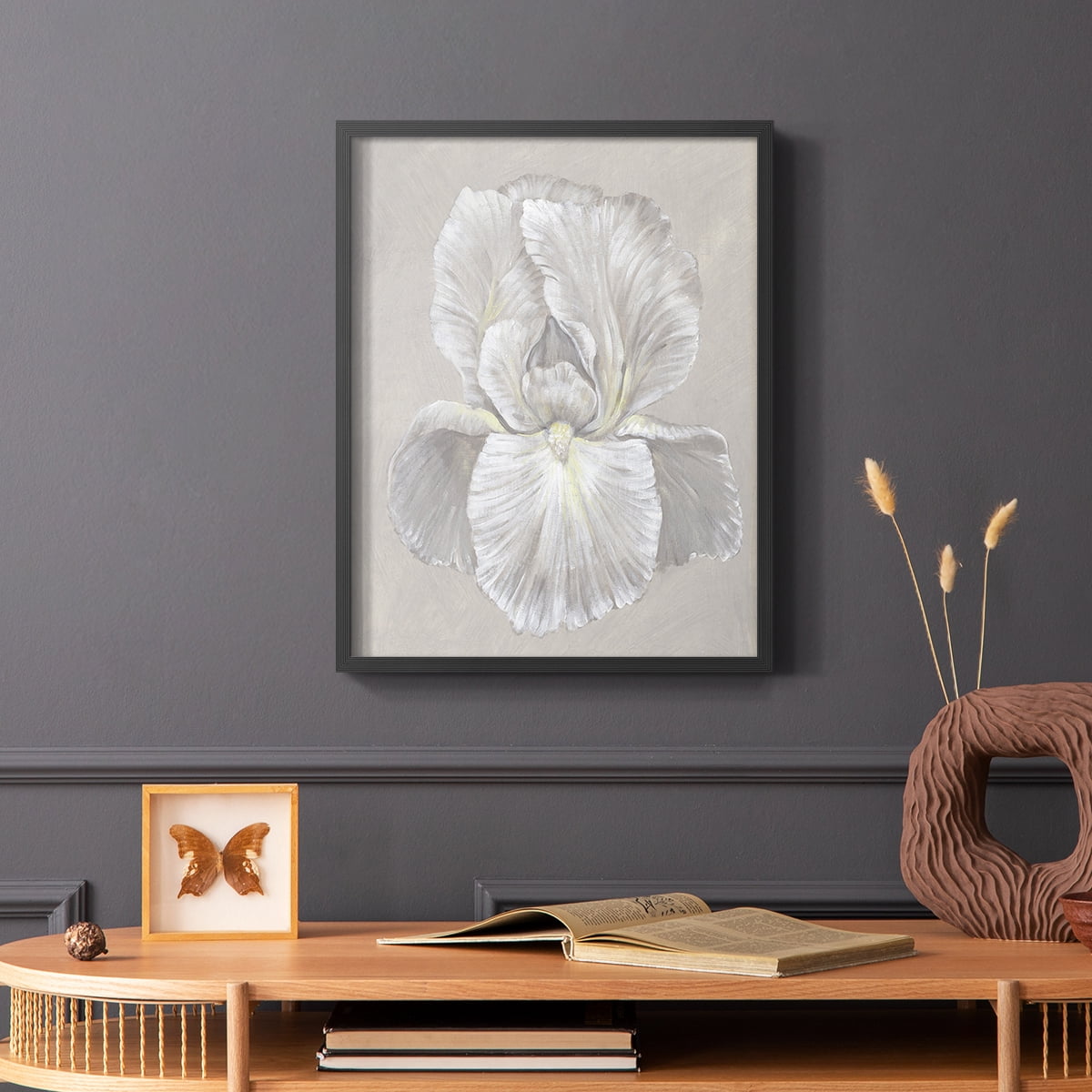 White Iris I Framed Print in Black Solid Wood 8 x 10 Framed Print
