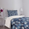 thumbnail image 5 of Ambesonne Winter Quilted Bedspread Set 2 Pcs, Ornate Snowflakes Xmas, Twin Size, Pale Blue Dark Blue, 5 of 6