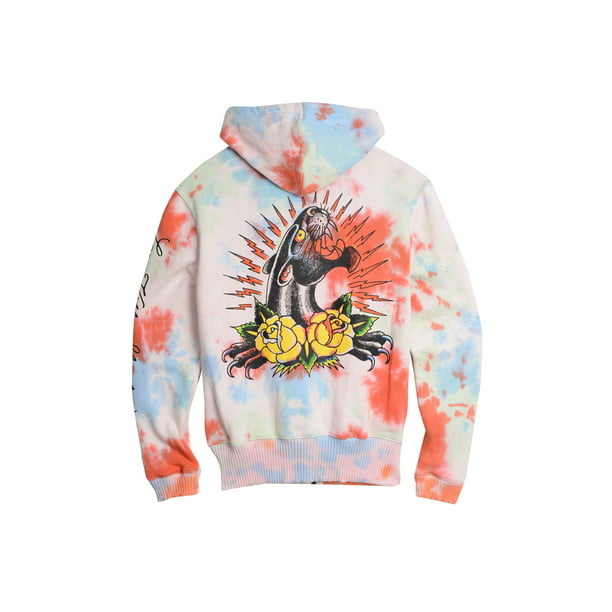 Ed Hardy - Ed Hardy Men's Panther and Roses Tie-Dye Zip up Hoodie ...