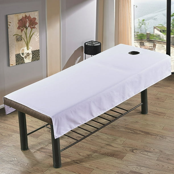 Drap de Table de Massage, Housse de Lit de Massage Moderne Élégant en Polyester avec Trou pour Salon de Beauté