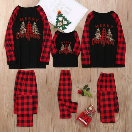 

Fall Clearance Sale! YYDGH Christmas Pajamas for Family Xmas Tree Plaids Family Christmas Pjs Matching Jammies Sleepwear Sets for Baby Adults Kids