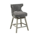 thumbnail image 3 of 25.75" Swivel Counter Stool with Solid Wood Legs, Swivel  BarStool with Nailhead Backrest for Kitchen, Home Bar, Diningroom, Charcoal, 3 of 8