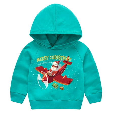 

QISIWOLE Children s Print Pullover Boys And Girls Sweater Santa Claus Children s Jacket Long Sleeve Christmas Sweatshirt clearance under $10