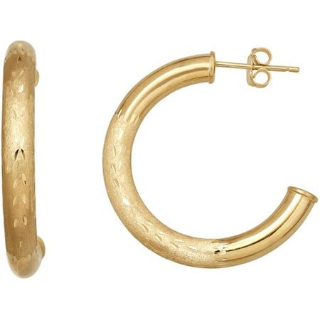 Simply Gold 14kt Yellow Gold Half Hoop Earrings