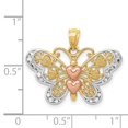 thumbnail image 2 of 14K Two Tone Gold Butterfly Pendant Charm Jewelry 20 x 24 mm, 2 of 3