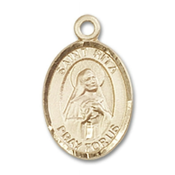 14kt Yellow Gold St. Rita of Cascia Medal 1/2 x 1/4 inches