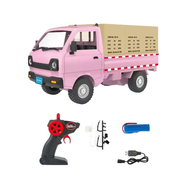 1/16 camión de juguete RC coche de juguete coordinación mano-ojo vehículo de dibujos animados juguete habilidades motoras finas vehículos de juguete Rosa