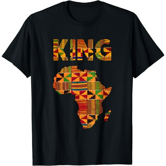Cool African King Design Kente Cloth Africa Ghana Kids Men T-Shirt