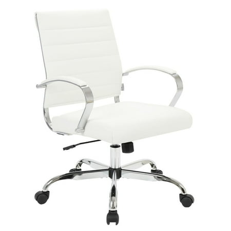 UPC: 0704817535891 | LeisureMod Benmar Swivel Tilt Adjustable Leather Office Chair in White