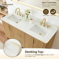 thumbnail image 5 of Sierra 60" Wood Vanity in Washed Light Brown Engineered Stone Top no Mirror, 5 of 14