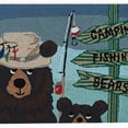 thumbnail image 2 of Liora Manne Fishing Bears Area Rug Green Indoor Outdoor Hand Tufted 5x7, 2 of 6