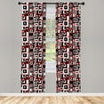 thumbnail image 3 of Ambesonne Abstract Curtains, Minimalist Retro, Pair of 28"x95", Vermilion and Charcoal Grey, 3 of 5