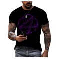 thumbnail image 1 of Summer Creative Pentagram Pattern 3D Printing Men's T-shirt Personality Short-sleeved Street Trend Quick-drying O-neck Loose Top, 1 of 5