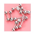 thumbnail image 2 of 5Pairs 5 Styles Round Ball Stud Stainless Steel Barbell Earring Set Cartilage Helix Earring Piercings Tragus Cartilage Ear Rings Set (Silver), 2 of 7