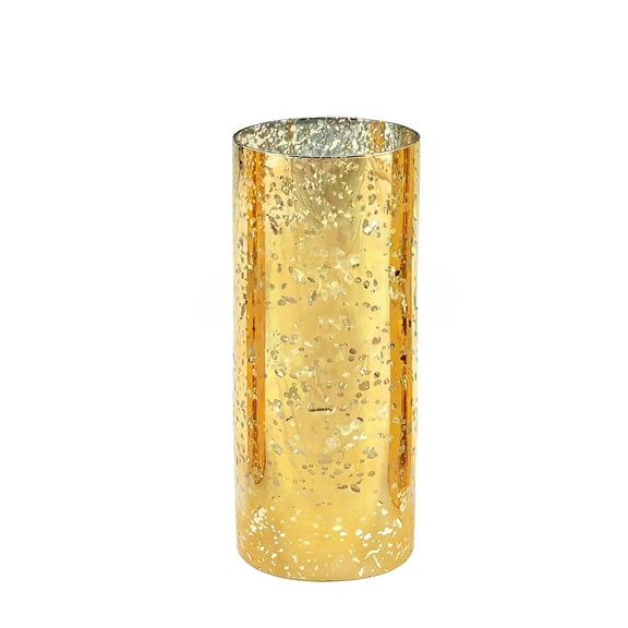 WGV Gold Speckled Glass Hurricane Candle Shade Chimney Tube - 5" Wide x 10" Height, Good quality, Heavy Weighted Base - 1 Pc