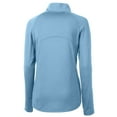 thumbnail image 3 of Women's Cutter & Buck Light Blue Tulane Green Wave Adapt Eco Knit Stretch Recycled Half-Zip Pullover Top, 3 of 3