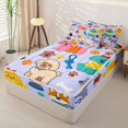 thumbnail image 2 of Homewish Pet Dog Theme Zipper Full Size Comforter Sets with Fitted Sheet and 2 Pillowcases,Cartoon Animal Zipper Bedding Set,Purple,Polkadot Reversible,4pcs, 2 of 8