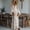 Beige, variant on Blmnix Western Dress Womens Dress Peplum Hawaiian Lace Dress Under Dress Long Sleeve Beige V-Neck Maxi Adaptable Ladies Summer Dresses L