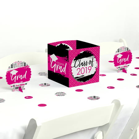 Pink Grad - Best is Yet to Come - Pink 2019 Graduation Party Centerpiece & Table Decoration