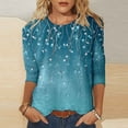 thumbnail image 2 of NJGRAE Built in Bra Tops for Women Womens Tops Dressy Casual Women Fashion Print Casual Point Sleeve Round Neck T Shirt Top Women’S Roll Sleeve Casual Tees Xxl, 2 of 4