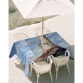 thumbnail image 3 of 60x120 Inch Outdoor Tablecloth with Umbrella Hole Zipper Rectangle Beach Lighthouse Rectangular Tablecloths Outside Waterproof Coastal Ocean Sky Birds Oil Painting Patio Table Cover for Picnic Party, 3 of 8