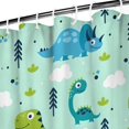 thumbnail image 3 of LightGreen Cartoon Dinosaurs Trees Pattern Shower Curtain 72"x72" ,Bathroom Decorative Shower Curtains Set with 12 Hooks,Modern Waterproof Washable Shower Curtain, 3 of 6