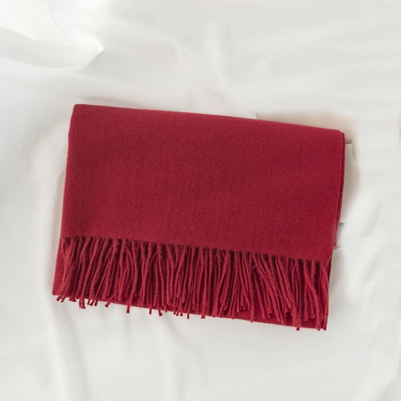 Ahabrexf Warm Scarfs for Women,Solid Color Soft Faux Fabric Shawl for All Seasons