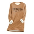 thumbnail image 1 of TINZ Chemise de Base Imprimée Couleur Unie Manches Longues Décontractée Épaissie et Chaude Ajustée pour Femmes Hauts pour Hommes Ensemble Thermique, 1 of 2